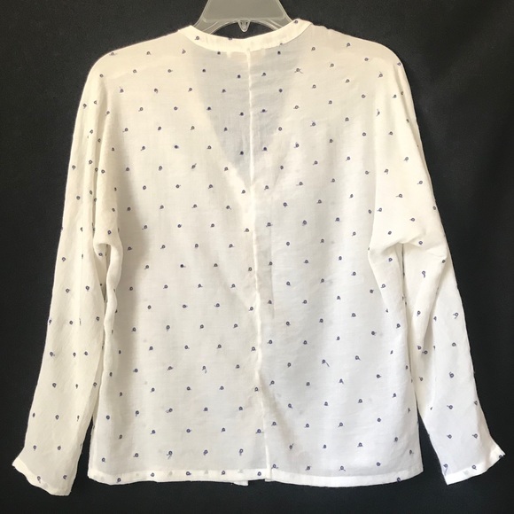 MAJE Embroidered dot pattern button down blouse - Picture 3 of 6
